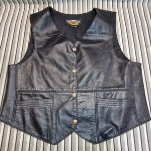 Harley-Davidson HOG Women’s Leather Vest XL Black Made USA